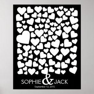 Unterschrift Hochzeitsbuchherzen signieren Holz Poster