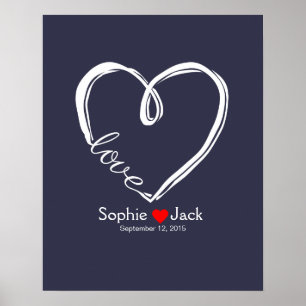 Unterschrift Hochzeitsgast-Gästebuch in unendliche Poster