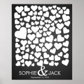 Unterschrift Hochzeitsgast-Herz unterschreiben Poster (Vorne)