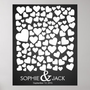 Unterschrift Hochzeitsgast-Herz unterschreiben Poster