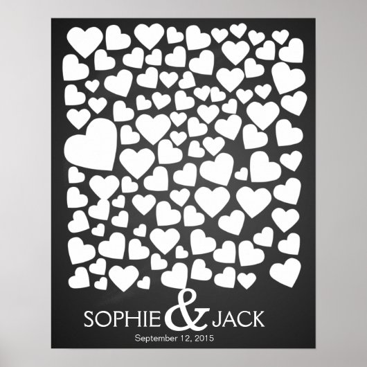 Unterschrift Hochzeitsgast-Herz unterschreiben Poster (Vorne)