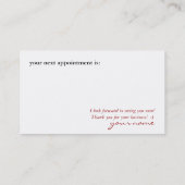 Unterschrift im Rot Terminkarte (Rückseite)