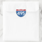 Unterschrift Interstate 495 Quadratischer Aufkleber (Tasche)