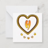 Unterschrift mit dem Buchstaben h, Mitteilungskarte (Rückseite)