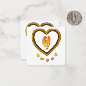 Unterschrift mit dem Buchstaben h, Mitteilungskarte (Vorderseite/Rückseite Beispiel)