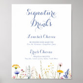 Unterschrift moderner mehrfarbiger Wildblume Geträ Poster (Vorne)