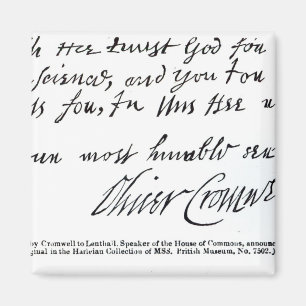 Unterschrift Oliver Cromwell, von Magnet