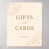 Unterschrift "Peony Line Art Gips & Cards" Poster (Vorne)