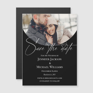 Unterschrift Schrift Foto schwarz Save-the-Date-Ma Magnetkarte