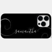Unterschrift Schwarz-Weiß-Curly Case-Mate iPhone Hülle (Rückseite (Horizontal))