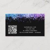 Unterschrift Script Glitter Glam QR Code Visitenkarte (Rückseite)