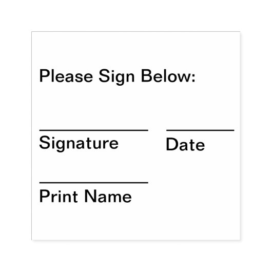 Unterschrift und Datum Gummistempel (Prägung)