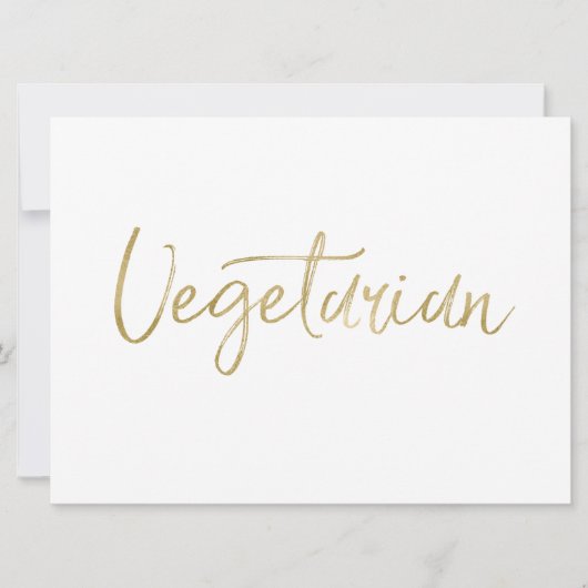 Unterschrift "Vegetarian" | Stilvolle Goldhandschr Einladung (Vorderseite)