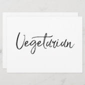 Unterschrift "Vegetarian" | Stilvolle Handschrift (Vorne/Hinten)