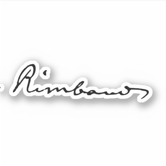 Unterschrift von Arthur Rimbaud Aufkleber (Vorderseite)