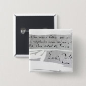 Unterschrift von Emile Zola Button (Vorne & Hinten)