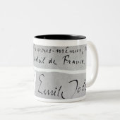 Unterschrift von Emile Zola Zweifarbige Tasse (VorderseiteRechts)