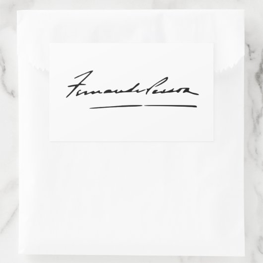 Unterschrift von Fernando Pessoa Rechteckiger Aufkleber (Tasche)