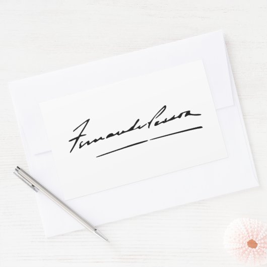 Unterschrift von Fernando Pessoa Rechteckiger Aufkleber (Umschlag)