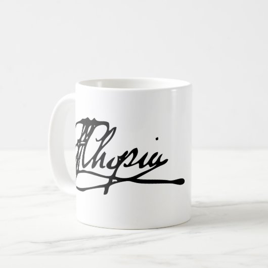 Unterschrift von Frédéric Chopin Kaffeetasse (Vorderseite Links)