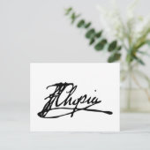 Unterschrift von Frédéric Chopin Postkarte (Stehend Vorderseite)