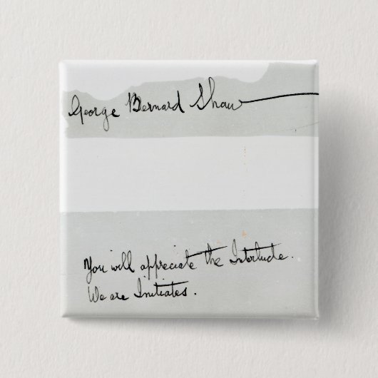 Unterschrift von George Bernard Shaw Button (Vorderseite)