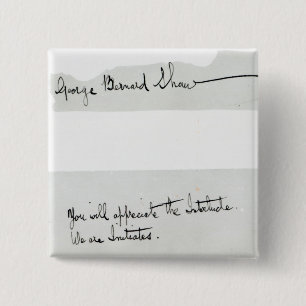 Unterschrift von George Bernard Shaw Button