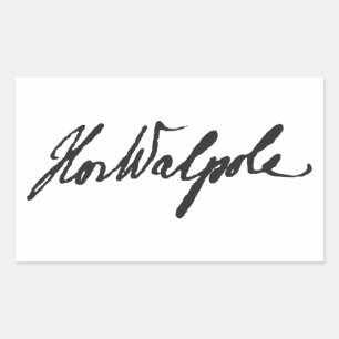 Unterschrift von Horace Walpole Rechteckiger Aufkleber