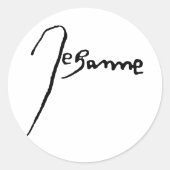 Unterschrift von Jeanne d'Arc Runder Aufkleber (Vorderseite)