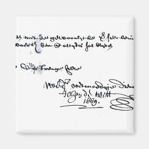 Unterschrift von Johan de Witt Magnet