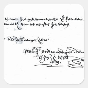 Unterschrift von Johan de Witt Quadratischer Aufkleber