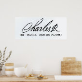 Unterschrift von König Charles I. Poster (Küche)