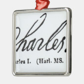 Unterschrift von König Charles I Silbernes Ornament (Links)
