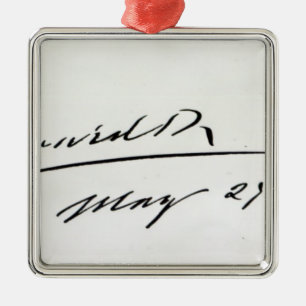 Unterschrift von König Edward VII, am 29. Mai 190 Silbernes Ornament