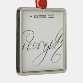 Unterschrift von König George III Silbernes Ornament (Rechts)