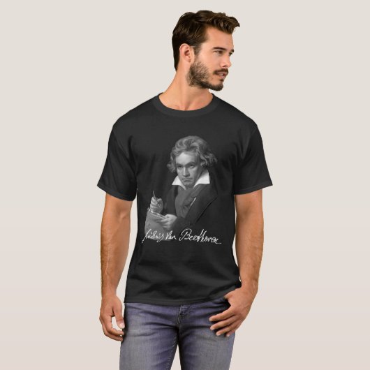 Unterschrift von Ludwig van Beethoven T-Shirt (Vorne ganz)