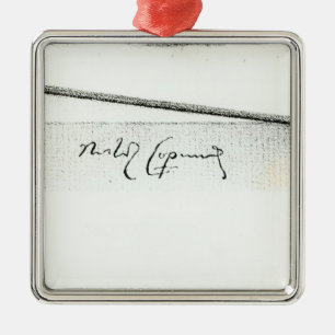 Unterschrift von Nikolaus Kopernikus Ornament Aus Metall