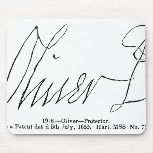 Unterschrift von Oliver Cromwell-Lord Protector Mousepad (Vorne)