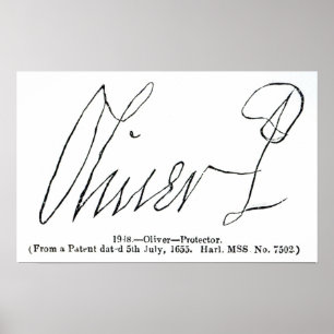 Unterschrift von Oliver Cromwell-Lord Protector Poster
