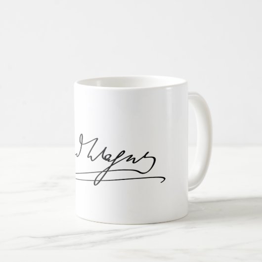 Unterschrift von Richard Wagner Kaffeetasse (VorderseiteRechts)