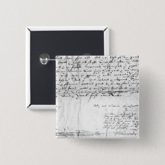 Unterschrift von William Shakespeare, 1616 Button (Vorne & Hinten)