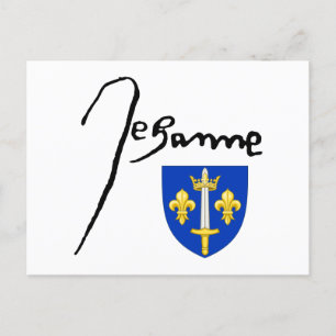 Unterschrift/Wappen von Jeanne d'Arc Postkarte