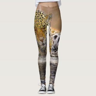 Unterschriften-Gepard-Druck Legging Leggings