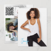 Unterschriften-Postkarten-QR-Code-Schauspieler-Mod Postkarte (Vorne/Hinten)