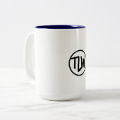 Unterschriftenlogo zwei tonte die 15-Unze-Tasse Zweifarbige Tasse (Vorderseite Links)