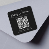 Unterschriftsskript Schwarzer QR-Code Quadratischer Aufkleber