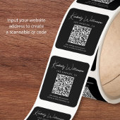 Unterschriftsskript Schwarzer QR-Code Quadratischer Aufkleber