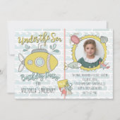 Unterseeboot-Geburtstagsparty Einladung (Vorderseite)