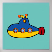 Unterseeboot-Illustration Poster (Vorne)