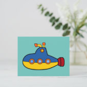 Unterseeboot-Illustration Postkarte (Stehend Vorderseite)